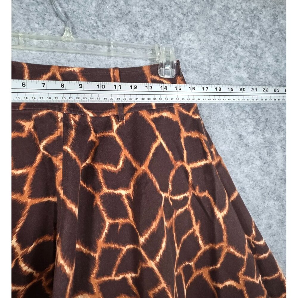 Dolce & Gabbana Animal Print Pleated Full Skirt Size 38 US 8 Brown Designer - Picture 4 of 9
